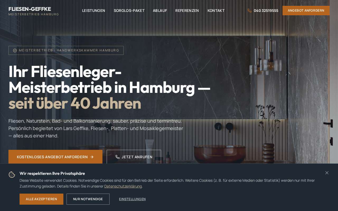 Website-Vorschau Geffke Fliesen