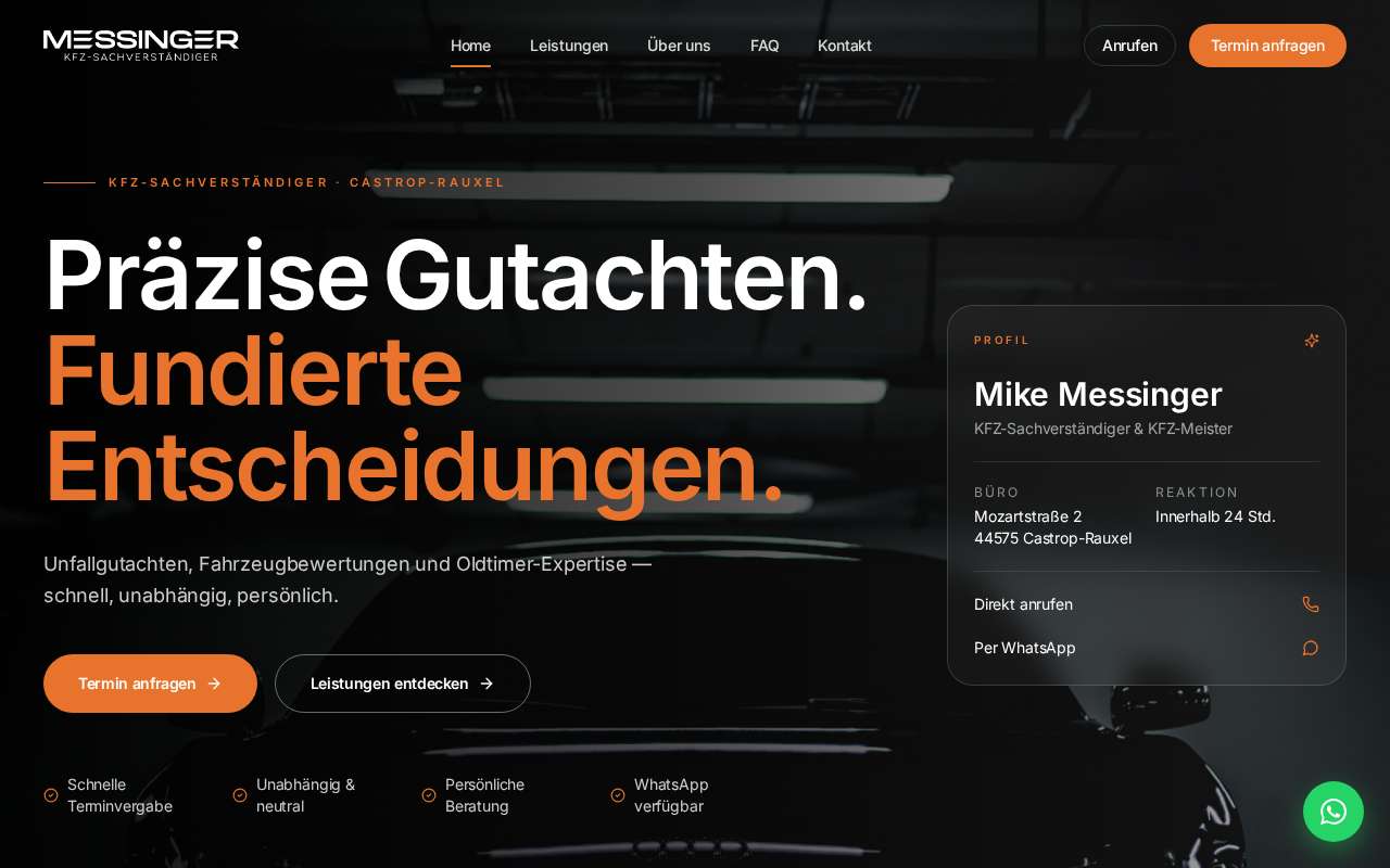 Website-Vorschau Messinger Gutachten