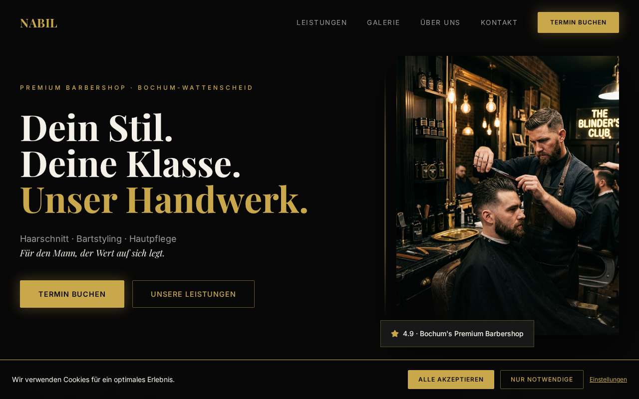 Website-Vorschau Nabil Barbershop