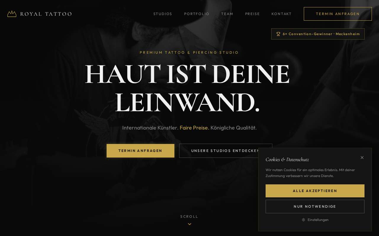 Website-Vorschau Royal Tattoo