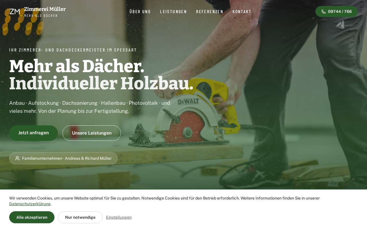 Website-Vorschau Zimmerei Müller